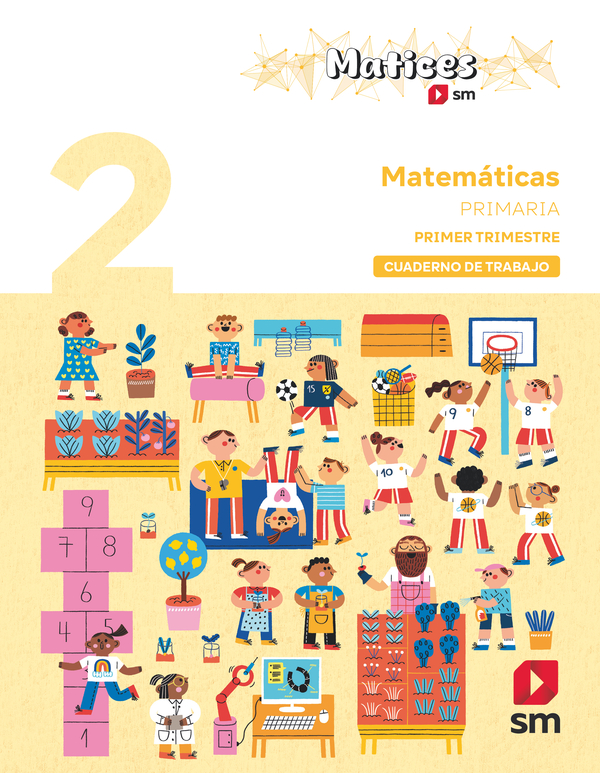 Portada del producto:  Cuaderno de Matemáticas. 2 Primaria. 1 Trimestre. Matices