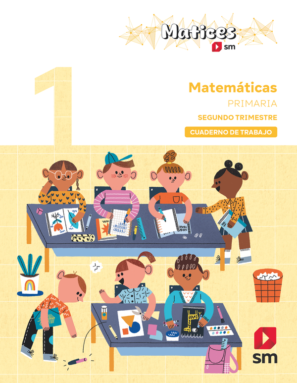 Portada del producto:  Cuaderno de Matemáticas. 1 Primaria. 2 Trimestre. Matices